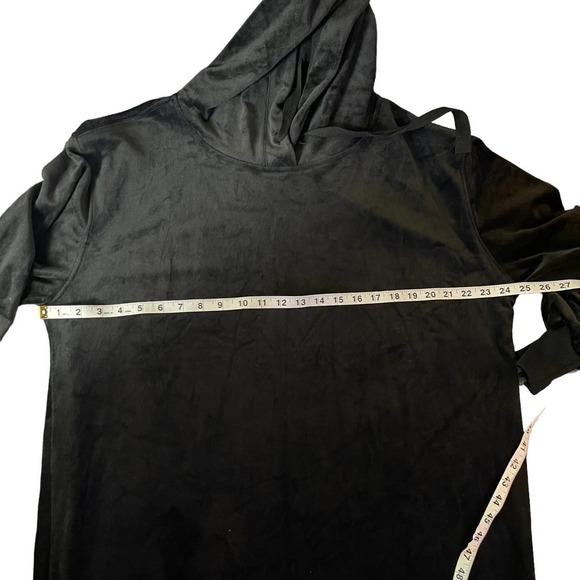 New Calvin Klein Velour Hoodie Black Dress Size XL - Picture 7 of 14